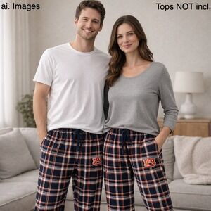 Auburn Tigers Plaid Pajama Pants Small NCAA Sleepwear Cotton Flannel